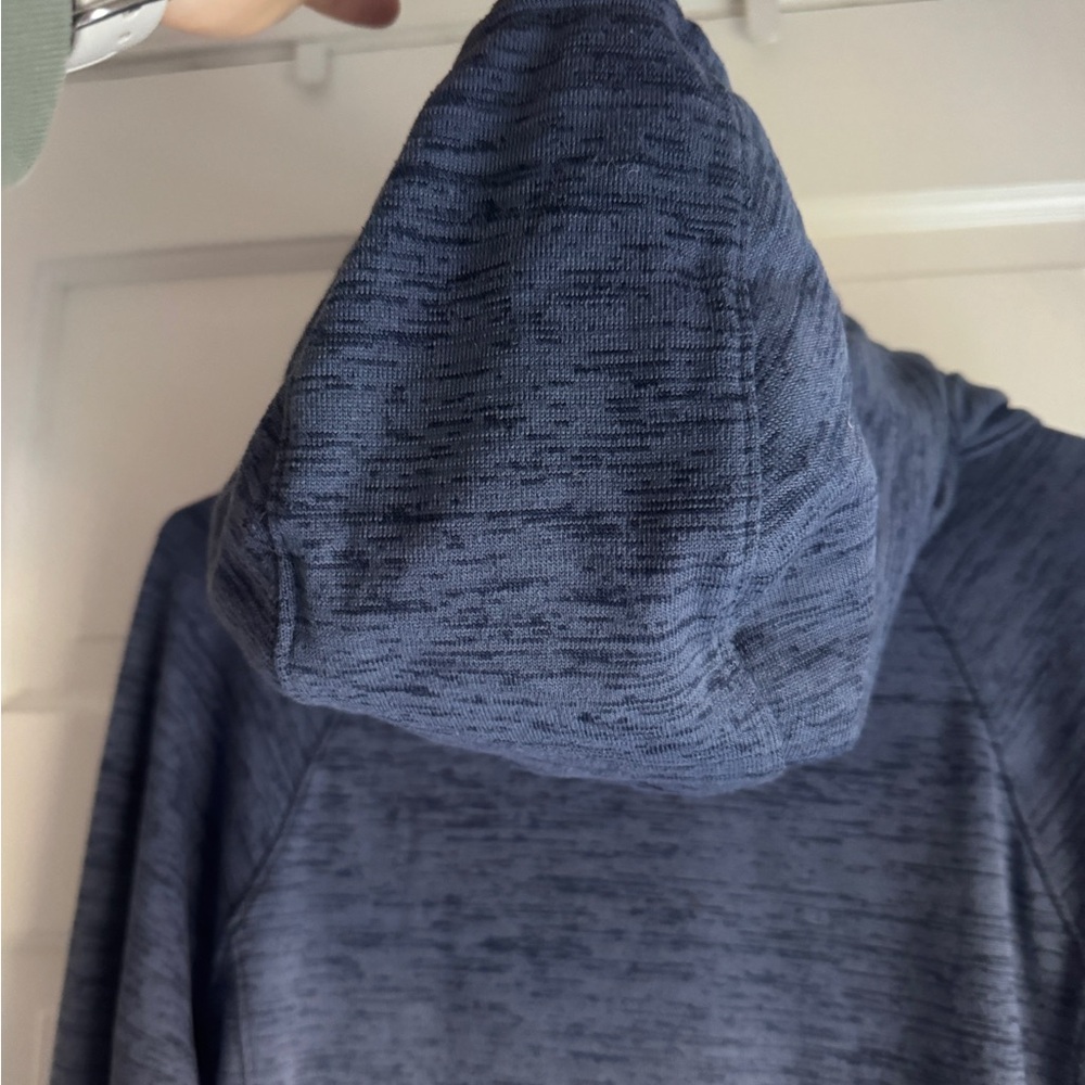 Athleta Blue Knit Top with Hood - Picture 9 of 9